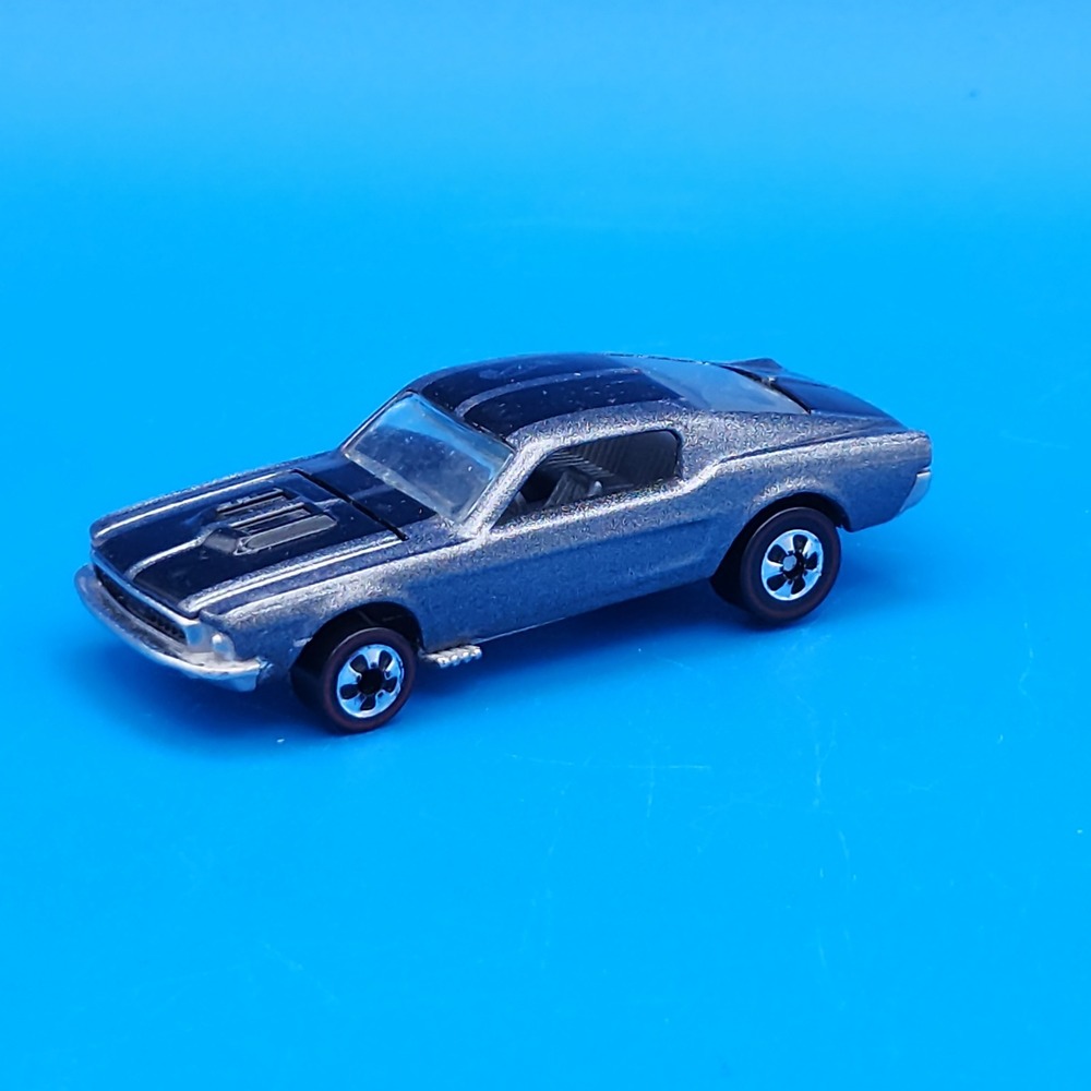 Hot Wheels Vintage Series Custom Mustang Grey Black Stripes Redline Mattel 1968